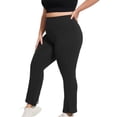 thumbnail image 4 of BUIGTTKLOP Plus Size Flare Pants for Women High Waisted Pull on Yoga Pants Stretchy Bootcut Bell Bottom Trousers, 4 of 6