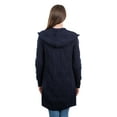 thumbnail image 5 of SAOL 100% Merino Wool Women's Aran Open Front Long Cardigan Sweater Irish Cable Knit Outdoor Coat with Hood Made in Ireland, 5 of 6