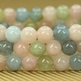 thumbnail image 4 of Natural Morganite Beryl Aquamarine Gemstone 6mm Round Beads Stretch Bracelet 7" Unisex, 4 of 6