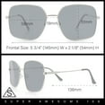 thumbnail image 3 of Womens Curved Concave Face Rectangle Oversized Metal Rim Sunglasses Black - Smoke, 3 of 7