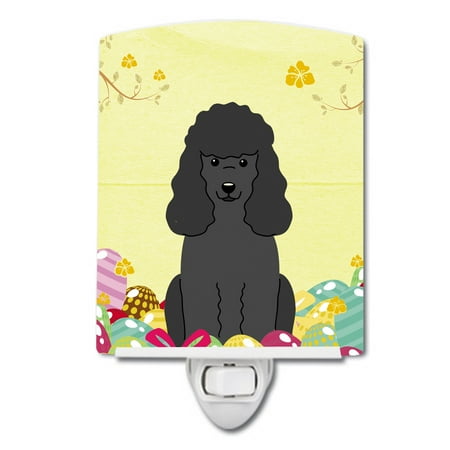 

Caroline s Treasures BB6071CNL Easter Eggs Poodle Black Ceramic Night Light 6x4x3 multicolor