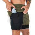 thumbnail image 5 of Pantalones cortos para correr para hombre, deportivos, de ocio, para exteriores, holgados, con múltiples bolsillos, de doble capa, para comercio exterior, 5 of 5