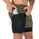 thumbnail image 3 of Pantalones cortos para correr para hombre, deportivos, de ocio, para exteriores, holgados, con múltiples bolsillos, de doble capa, para comercio exterior, 3 of 5