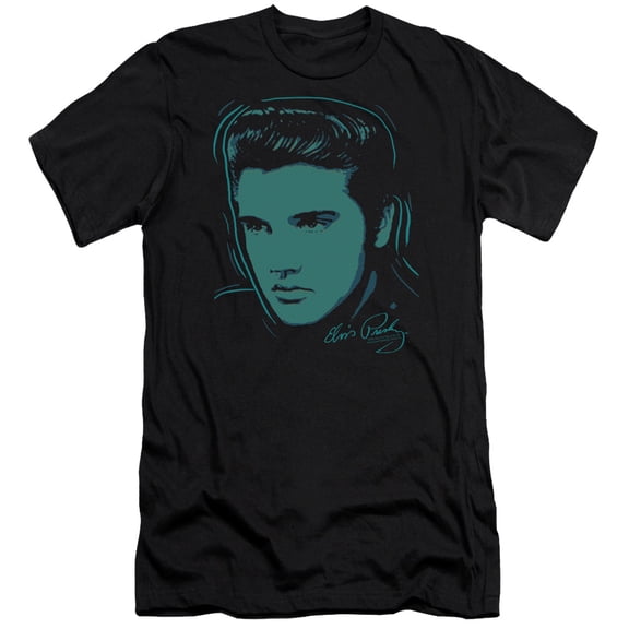 Elvis Presley Young Dots Premium Canvas Slim Fit T-Shirt Black