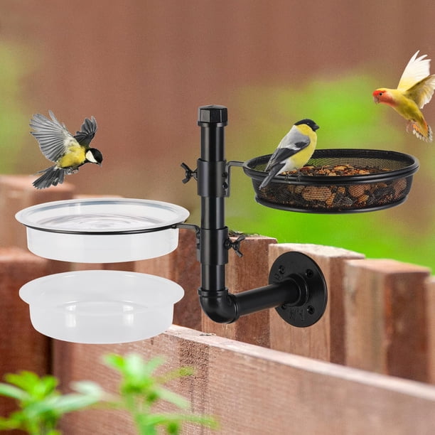 Comedero para Pájaros Urban Deco para Pared con Bandeja y 2 Recipientes de Agua