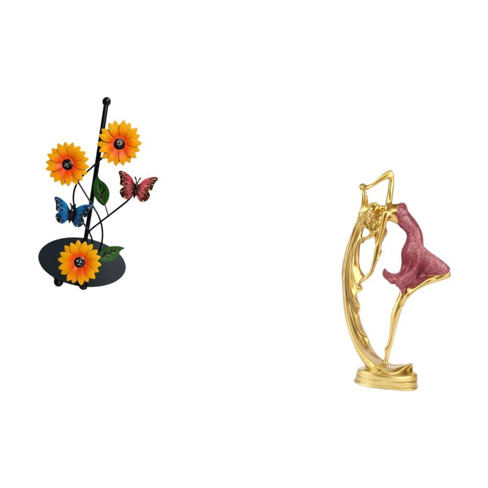 Fiocias Toilet Paper Holder Ballet Dancing Girl Statue Paper Towel Holder Countertop Kitchen Roll Holder Standing Iron Resin Craft Functional Decorative Suita