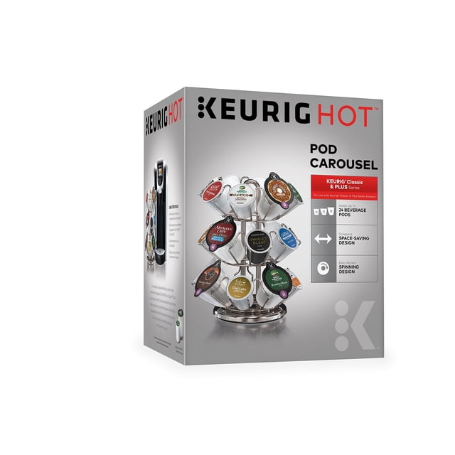 Keurig Carrusel de almacenamiento, almacenamiento de cápsulas de café, capacidad para hasta 10 cápsulas Keurig K-Cup, color plateado