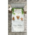 thumbnail image 3 of Ambesonne Christmas Quilted Bedspread Set 2 Pcs, Gingerbread Fir Tree, Twin Size, Pale Brown Pale Grey, 3 of 3