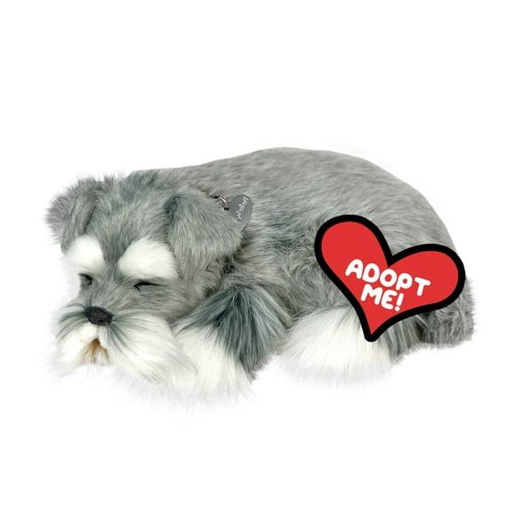 Original Petzzz Schnauzer Realistic Lifelike Stuffed Interactive Pet Toy companion Pet Dog with 100% Handcrafted Synthetic Fur