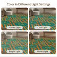 thumbnail image 7 of ODIKA 8'x10' Washable Area Rug Retro Abstract Prism Bold Bands Vibrant Classroom Mid Striped Century Playful for Dining Room, Large Office, Lounge, Non-Slip Chair-Friendly Mat, 7 of 7
