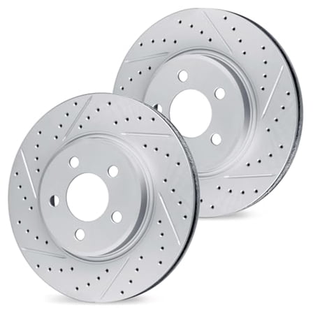 R1 Concepts Drilled and Slotted Carbon Coated Disc Brake Rotor Set WBPN1-03006