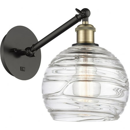 

317-1W-BAB-G1213-8-Innovations Lighting-Athens - 1 Light Wall Sconce In Industrial Style-12.38 Inches Tall and 8 Inches Wide Black Antique Brass Clear