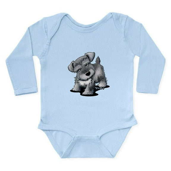 CafePress - Kiniart Silver Schnauz Long Sleeve Infant Bodysuit - Long Sleeve Cotton Baby Bodysuit