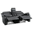 thumbnail image 5 of Pemberly Row Traditional Microfiber Double Reclining Loveseat in Dark Gray, 5 of 9