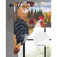 thumbnail image 2 of Yellow Retro Rooster Swag Valances for Windows, Small Curtains Drapes, Elegant Spring Floral Animals Kitchen Window Curtains Over Sink Rod Pocket Window Treatment Valance for Bedroom/Bathroom 56"x36", 2 of 5