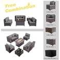 thumbnail image 5 of Gotland 8 Pieces Outdoor Patio Furniture Set with 43" Propane Fire Pit Table, PE Rattan Patio Conversation Set (Grey), 5 of 8