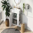 thumbnail image 3 of Kadyn Wall-Mount Bathroom Vanity, 21.6" Modern Floating Bathroom Vanity with Ceramic Basin, Right Side Storage, White, 3 of 13