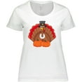 thumbnail image 3 of Inktastic Thanksgiving Turkey with Pumpkin Women's Plus Size T-Shirt, 3 of 5