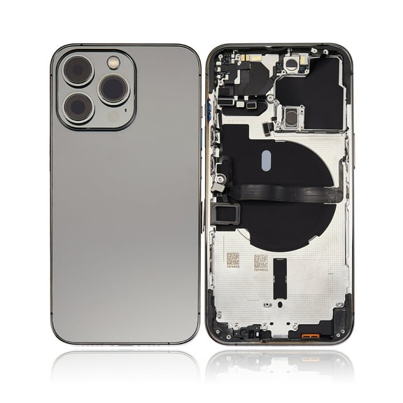 Replacement Back Housing W/ Small Components Pre-Installed Compatible For iPhone 13 Pro (No Logo) (Aftermarket Plus) (International Version) (Graphite)