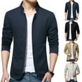 thumbnail image 4 of CENL Mens Casual Blazer Collared Coat Jacket Tops Slim Fit Business Formal Zip Suit, 4 of 9