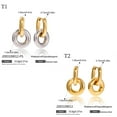 thumbnail image 5 of Oasiva Contemporary Stacked Hoops Earrings Sturdy Stainless Steel Day To Night Wear, 5 of 11