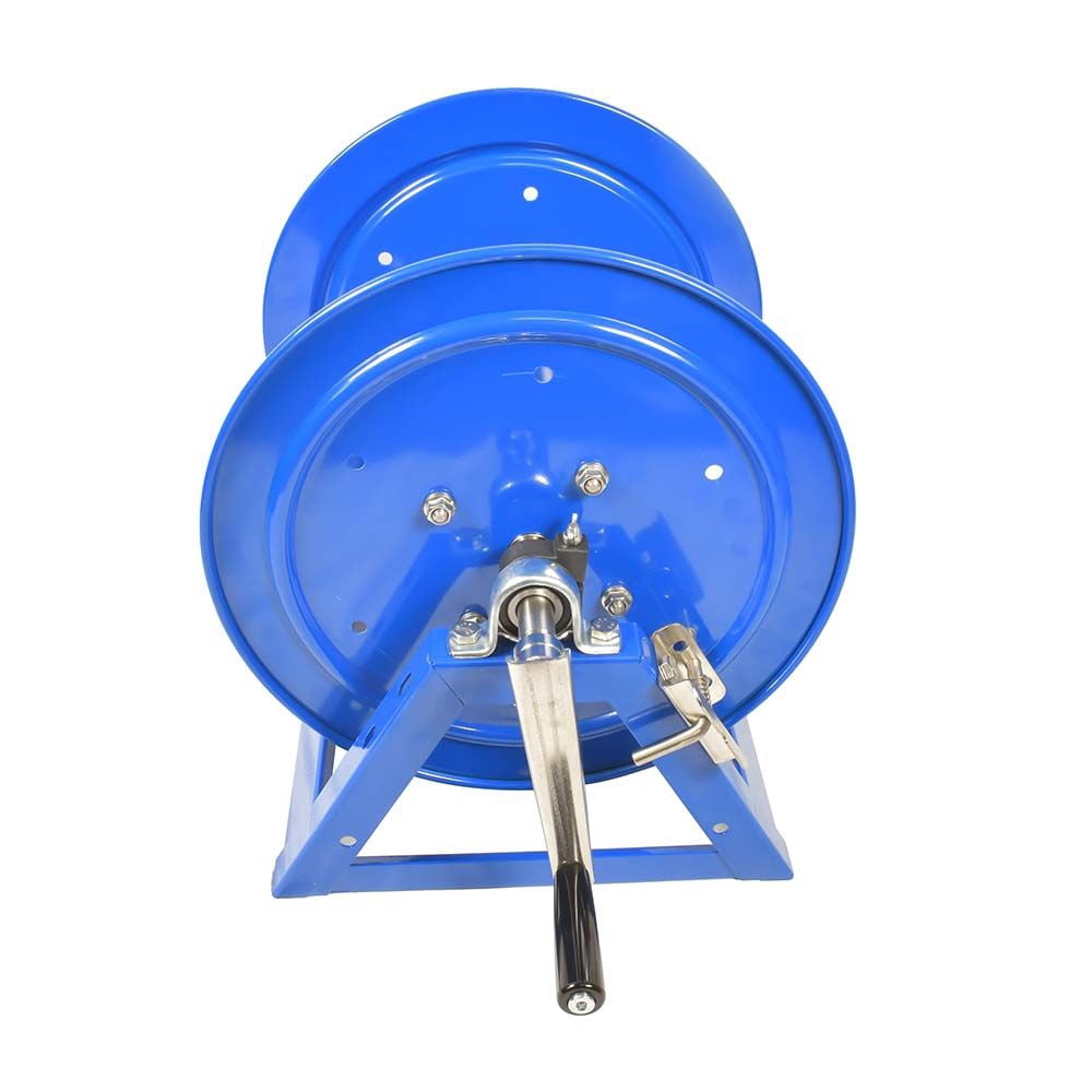 Interstate Pneumatics PW7192 Pressure Washer Manual Hose Reel Blue Powder Coated Steel - For 200ft X 3/8 Inch Hose (Hose Not Included)