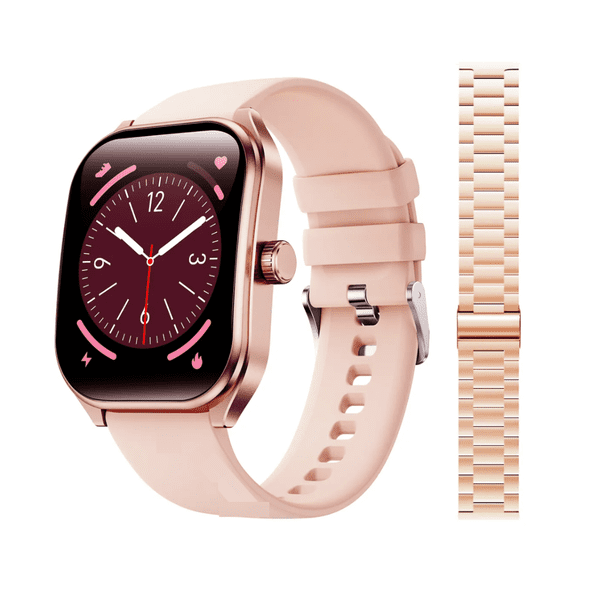 "Reloj Inteligente Mujer Curva 2.01 Smartwatch Bluetooth Caja Rosa Correa Rosa Bisel Belug Rosa "