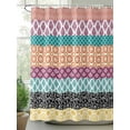 thumbnail image 2 of Shower Curtain Boho Shower Curtains for Bathroom, Waterproof Polyester Shower Curtain Set with Hooks, Standard Size 72" x 72" Bohemian Geometric Stripes Orange, 2 of 6