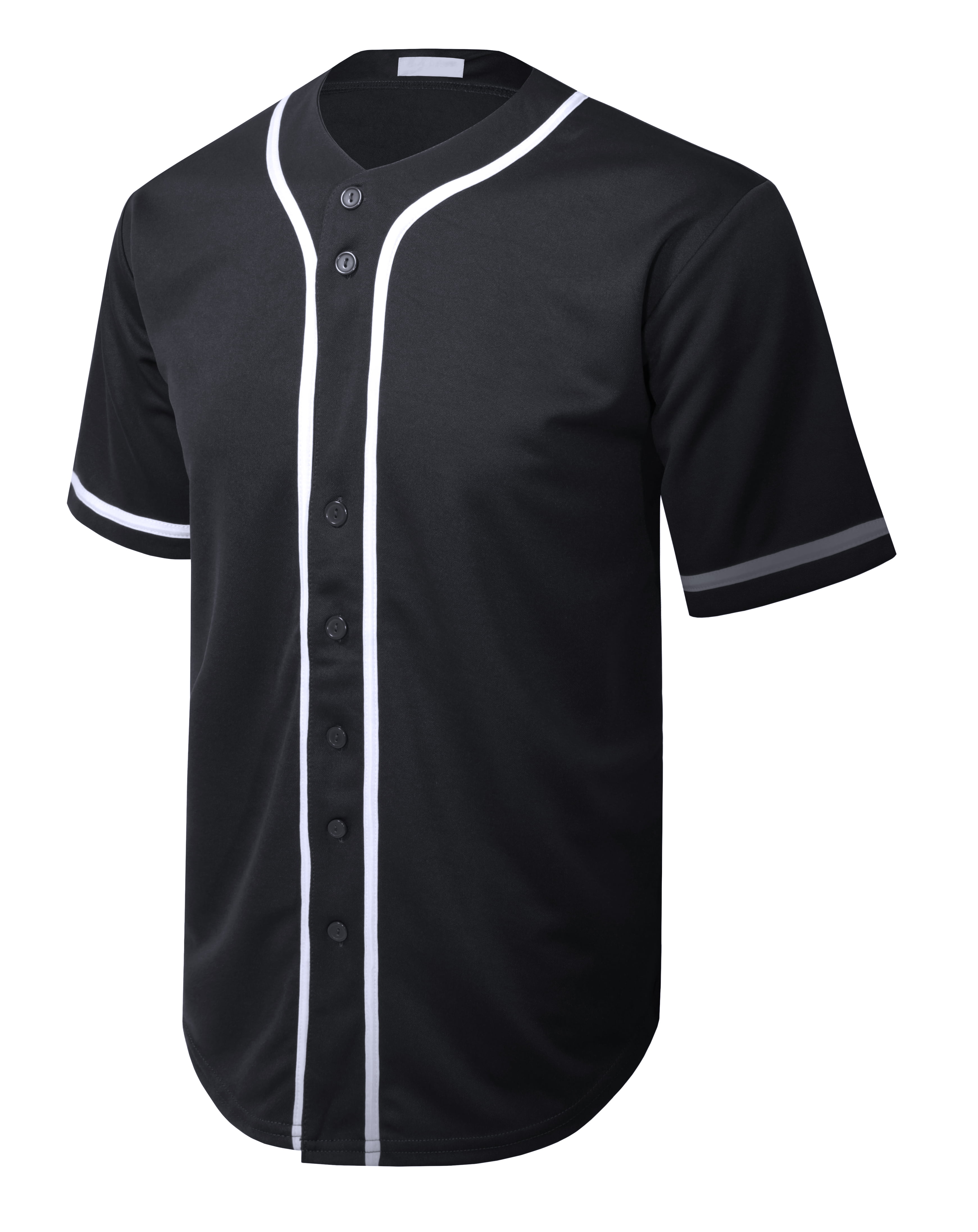 Allsense Men's Basic Sport Outline Baseball Jersey Classic Short Sleeve  Shirt White 3XL