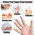 thumbnail image 6 of 10 Pcs Finger Sleeves,Bexikou Thumb Splint Brace Support, Elastic Compression Protector for Sports,Elastic Finger Straps Perfect for Relieving Pain Calluses Arthritis Knuckle (Beige), 6 of 6