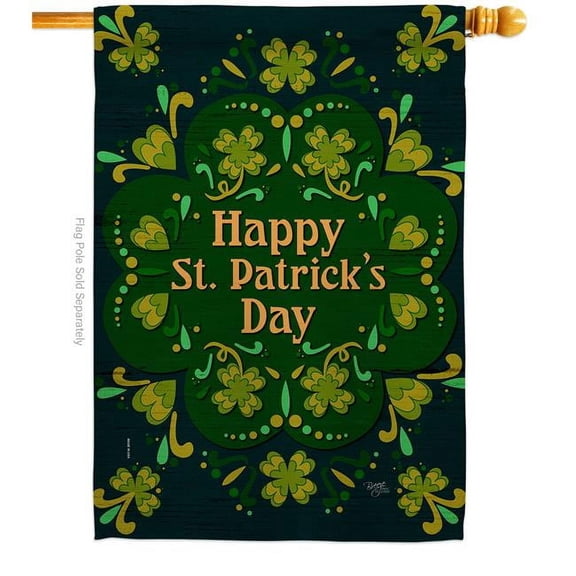 Breeze Decor H120038-BO Patty Day Springtime St Patrick Double-Sided Garden Decorative House Flag, Green