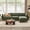 Green, variant on ReNest Oversized 2-Piece Modular Sofa with Solid Wood Legs, Down-Blend Cushions, Top Grain Leather, Saddle, 92.1"W