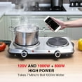 thumbnail image 2 of SUNAVO 1800W 2-Coil Stainless Steel Countertop Burner, 2 of 7