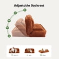 thumbnail image 4 of Oversize Human Dog Sofa Bed for Adult & Pets,Lazy Sofa with 5 Adjustable Position,Comfy Upholstered Loveseat with Pillows for Living Room Bedroom, 4 of 8