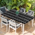thumbnail image 2 of Black Boho Table Cloths for 6 Foot Rectangle Tables, Vintage Ethnic Tribe Abstract Art Geometric Patio Waterproof Elastic Fitted Tablecloths, Washable Rectangular Table Cover for Camping, 2 of 8
