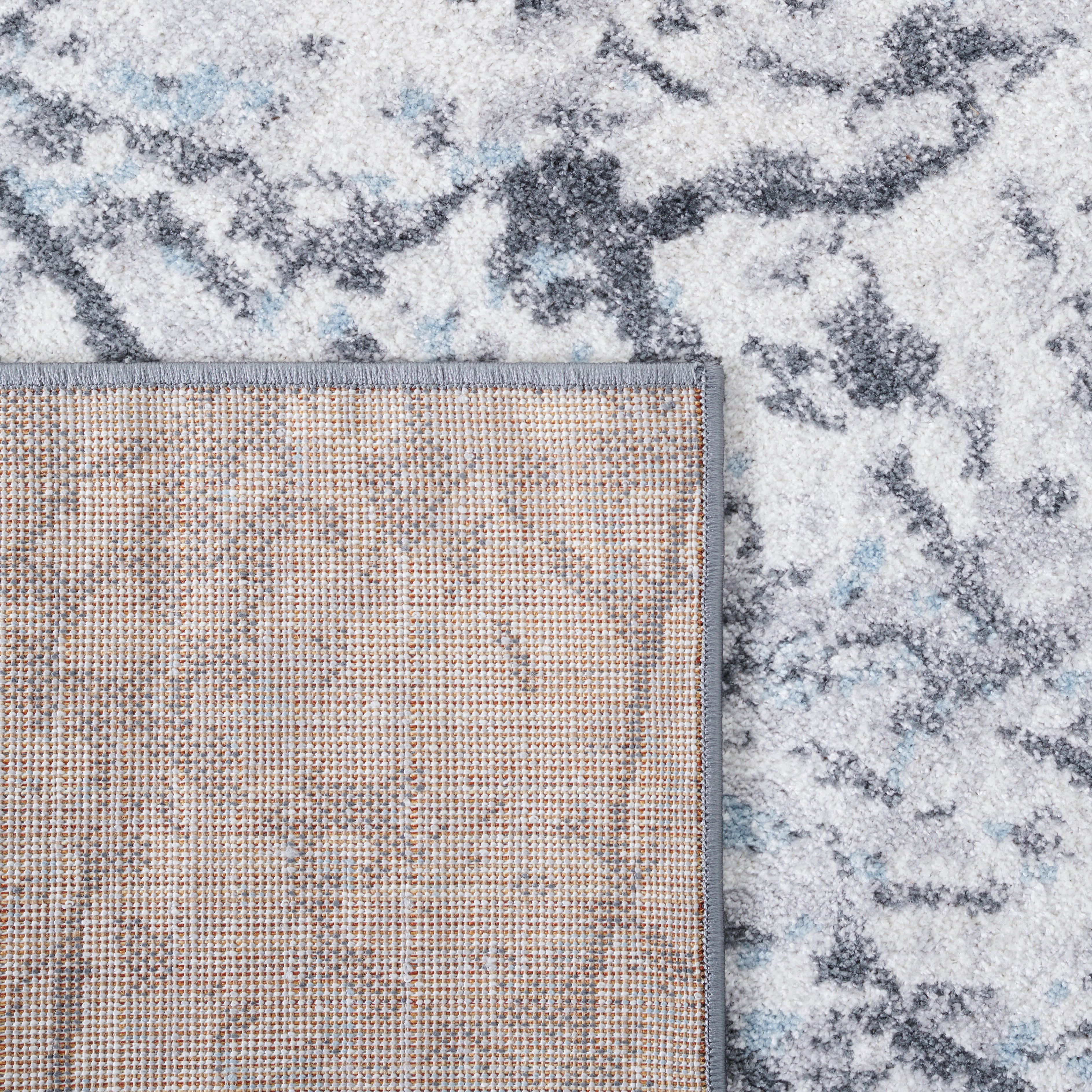 SAFAVIEH Toscana Evette Abstract Polyester Area Rug, Grey/Ivory, 6'7" x 6'7" Round
