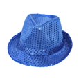 thumbnail image 4 of Sombreros de sol creativos Fedora con lentejuelas para viajes, juegos de rol, presentaciones en escenario al libre Azul, 4 of 8