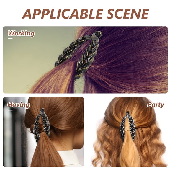 Tineasur Set of 6 Vintage Resin Banana Hair Clips in Coffee Color for Women’s Daily Hair Styling