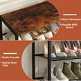 thumbnail image 5 of Shoe  Organizer, 5 Tier Industrial Metal Shoe Storage Shelf, Narrow Rustic Brown Closet Entryway Storage, 5 of 7