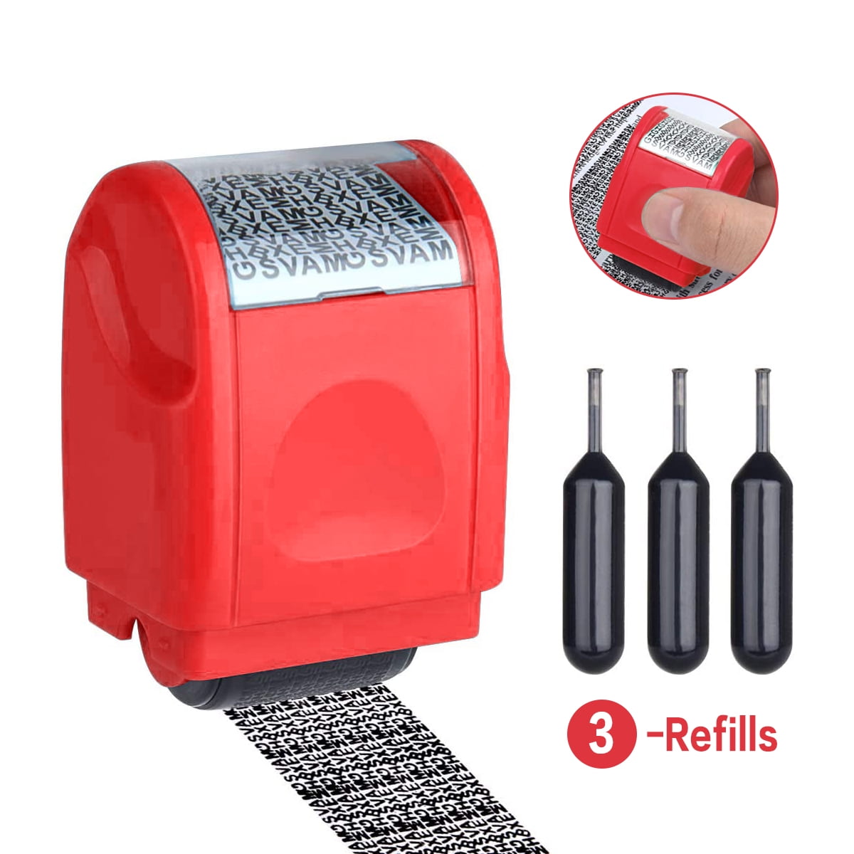 Identity Theft Protection Roller Stamps Refillable Guard Your ID