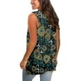 thumbnail image 4 of Womens Tank Tops V Neck T Shirts Sleeveless Tops Floral Side Split Tanks, 4 of 5