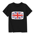 thumbnail image 2 of Jinhomg Kids Summer Tee Shirts Short Sleeve British Flag Graphic T-Shirt Lightweight Comfy Crew Neck Everyday Tops Black 3 Years, 2 of 5