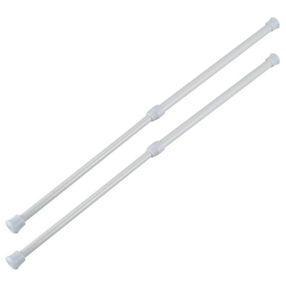 2X Telescopic Shower Rod Curtain White 30-50 cm