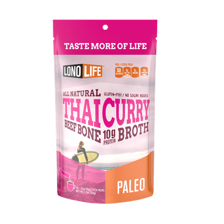 Thai Natural - LonoLife All Natural Thai Curry Bone Broth - 10 Pack Stick Packs