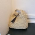 thumbnail image 4 of Bag Women Straw Woven Straw Tote Playa de verano Ligero Blanco, 4 of 9