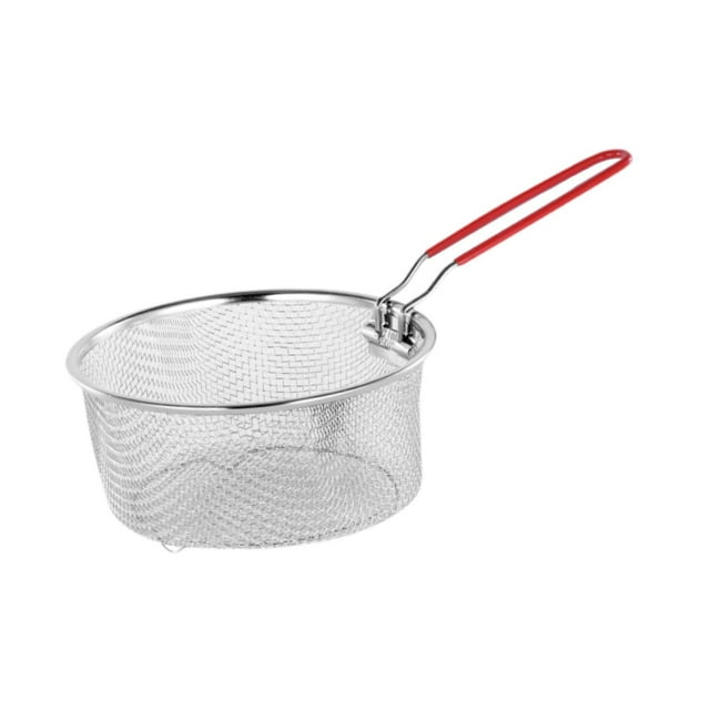 Cesta para freír de acero inoxidable, utensilios de cocina con asa extraíble, multifunción 18 cm x 85 cm