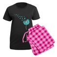 thumbnail image 5 of CafePress - Blowing Dandelion Aqua Women's Dark Pajamas - Women's Short Sleeve Print T-Shirt and Pants Dark Cotton Pajama Set, 5 of 7