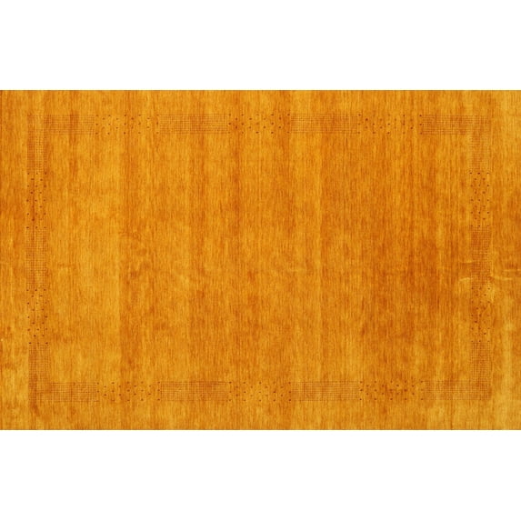 Ahgly Company Machine Washable Indoor Rectangle Contemporary Dark Orange Area Rugs, 8' x 10'