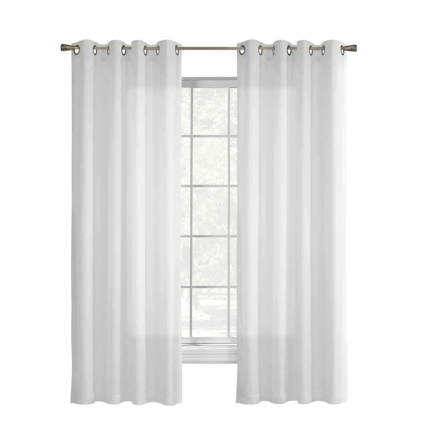 Commonwealth Thermavoile Rhapsody Lined European Voile Grommet Panel - 104x84" - White