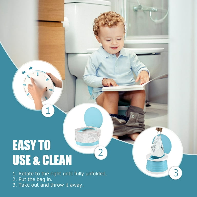 Portable Potty for Toddler Travel Foldable Potty Seat for Toddler Training Toilet for Kids Boys Girls Car Potty on The Go Potty Travel Potty Chair for